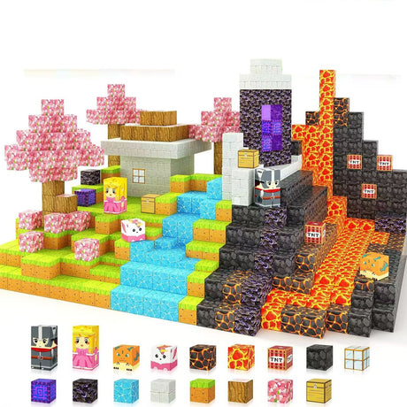 My Building World Magnetic Cube DIY Cherry Blossom Mountain Children's Educational Puzzle Assembly Toy Gift - V.I.P Digital Presence