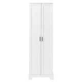 Storage Cabinet with Two Doors for Bathroom, Office, Adjustable Shelf, MDF Board, White - V.I.P Digital Presence