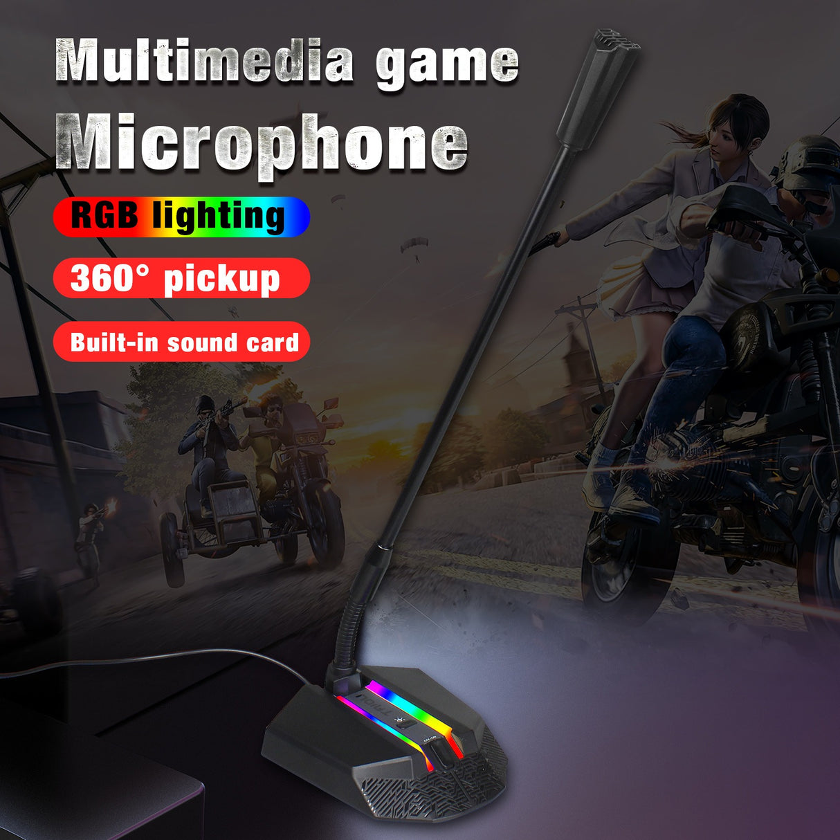 New desktop RGB luminous condenser microphone live broadcast shouting microphone gaming microphone - V.I.P Digital Presence