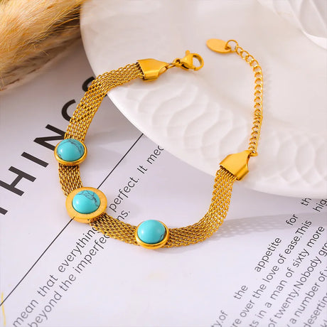 Turquoise Titanium Steel Bracelet - V.I.P Digital Presence