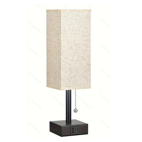 Linen 90 square desk lamp zipper switch three color temperature variable light A+C USB charging - V.I.P Digital Presence