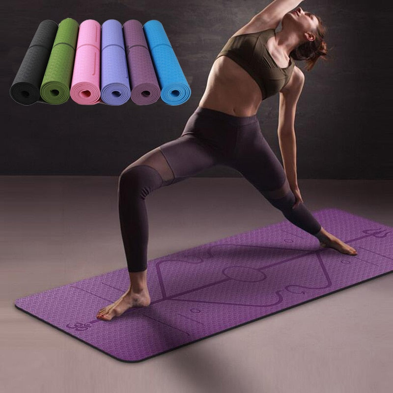 1830*610*6mm TPE Yoga Mat with Position Line Non Slip Carpet Mat For Beginner Environmental Fitness Gymnastics Mats - V.I.P Digital Presence