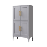 Grey metal kitchen storage cabinet, kitchen pantry storage cabinet with door and shelf, adjustable leveling feet - V.I.P Digital Presence
