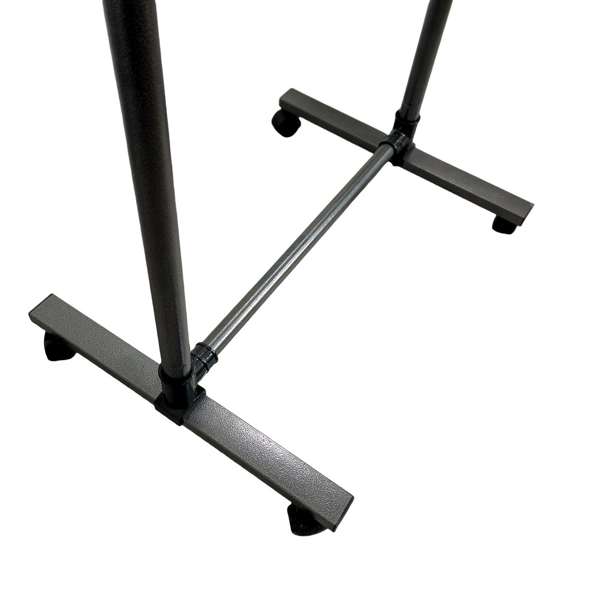 Short clothes hanger with chassis and wheels, heavy-duty rolling clothes hanger, black - V.I.P Digital Presence
