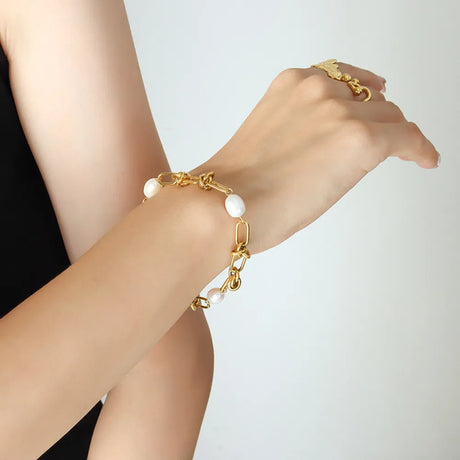 Freshwater Pearl Titanium Steel Bracelet - V.I.P Digital Presence