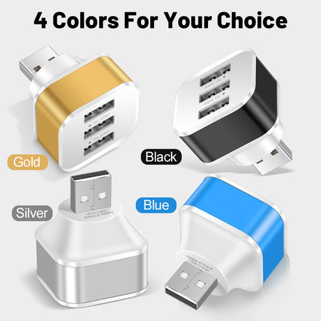 Luminous 3 USB mobile phone charging head with 1/3 expansion port, multi port USB mobile phone charger - V.I.P Digital Presence