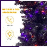 6FT artificial fir curved top Halloween tree, with 1080 lush branch tips and 300 LED lights in a Christmas and Halloween style - V.I.P Digital Presence