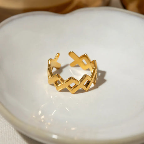 Stainless Steel Cutout Open Ring - V.I.P Digital Presence