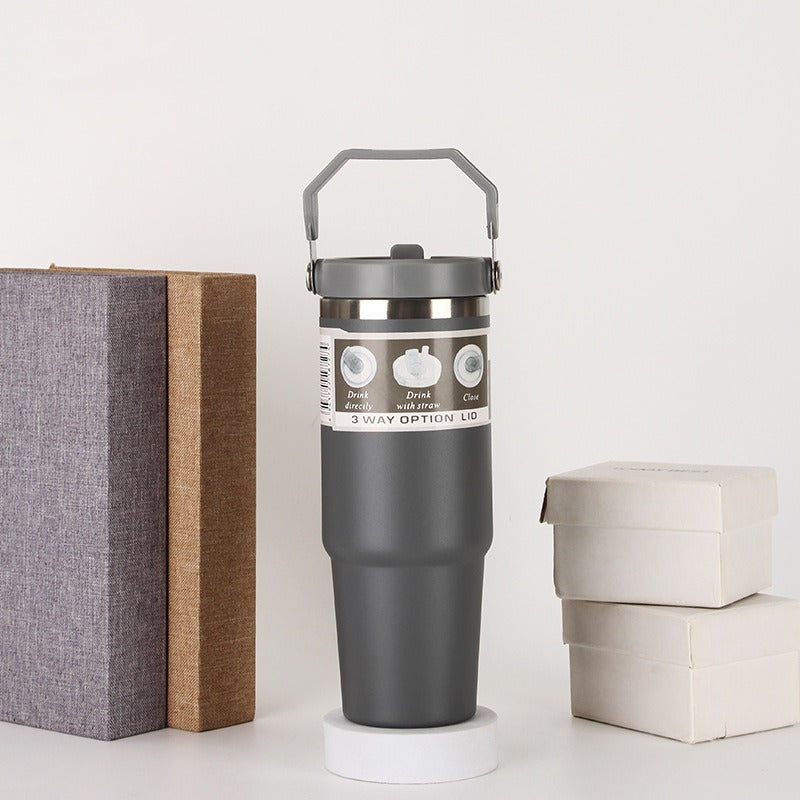 20oz30ozPortable Car Cup Stainless Steel Cup Travel Sports Water Bottle With Handle Cover Coffee Tumbler Cup - V.I.P Digital Presence