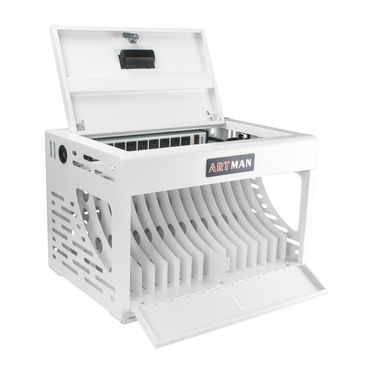 16 Bay Charging Cabinet for Laptop Chromebook Locking Charging Station-WHITE - V.I.P Digital Presence