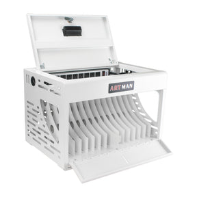 16 Bay Charging Cabinet for Laptop Chromebook Locking Charging Station-WHITE - V.I.P Digital Presence
