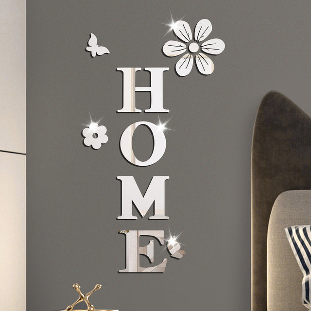 Acrylic mirror wall stickers flowers home decoration letters soft mirror self-adhesive wall stickers - V.I.P Digital Presence