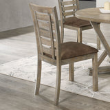 Set of 2 Dining Chairs Modern Farmhouse Rustic Look Distressed Design Ladderback Solid Wood - V.I.P Digital Presence