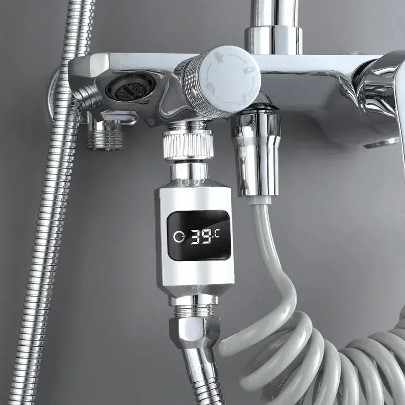 Bathroom Tub Shower Faucets Water Thermometer Electricity LED Display ABS Bathtub Water Temperature Monitor for Home Shower - V.I.P Digital Presence