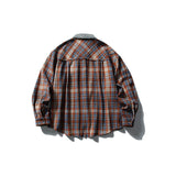 Color blocked denim patchwork brushed plaid shirt for men and women - V.I.P Digital Presence