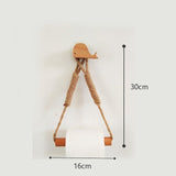 Nordic Indoor Wooden Solid Wood Hemp Rope Animal Tissue Holder Children's Room Decoration Wall Hanger Hemp Rope Hook Toilet Paper Holder - V.I.P Digital Presence