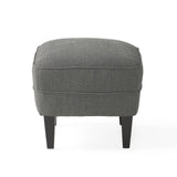 Modern grey fabric club chair and Ottoman set, stylish cushioned armchair, paired with Ottoman style - V.I.P Digital Presence