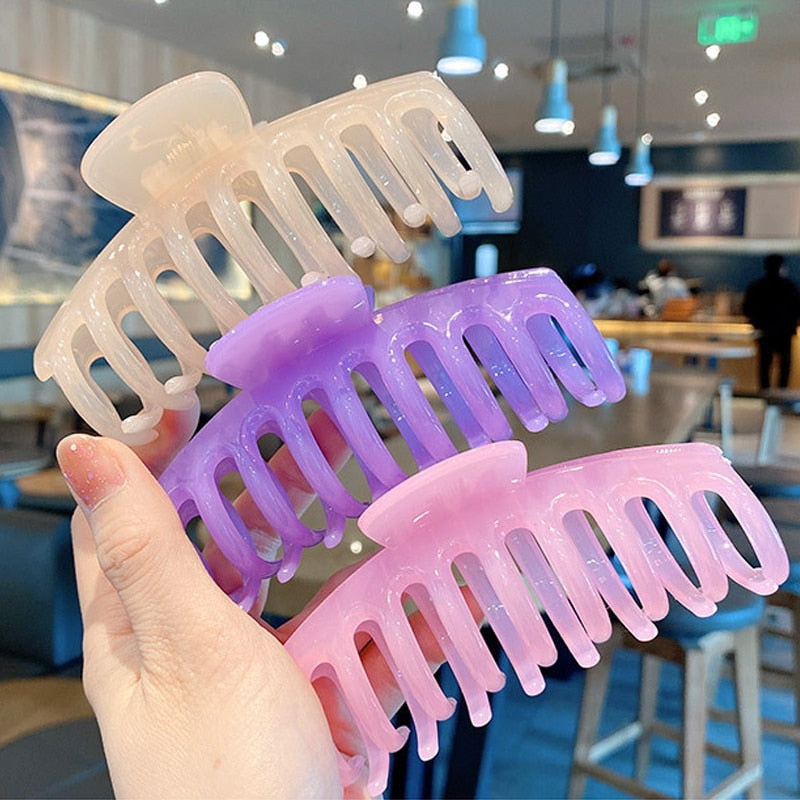 1PC Korean Solid Large Hair Claws Elegant Acrylic Hairpins Barrette Crab Hair Clips Headwear for Women Girls Hair Accessories - V.I.P Digital Presence