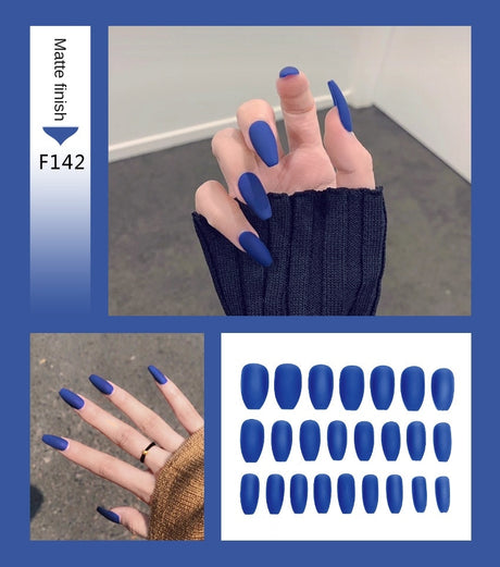 Nail Art Fake Nails Stiletto Tips Clear Press on Long False with Glue Coffin Stick Display Full Cover Artificial Designs Matte - V.I.P Digital Presence