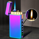 Gas electric triple fire metal windproof inflatable charging lighter personalized and creative trendy gift for boyfriend - V.I.P Digital Presence