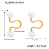 titanium steel Imitation Pearl Cuff Earrings - V.I.P Digital Presence