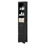 Tall Bathroom Cabinet, Freestanding Storage Cabinet with Drawer, MDF Board, Adjustable Shelf, Black - V.I.P Digital Presence