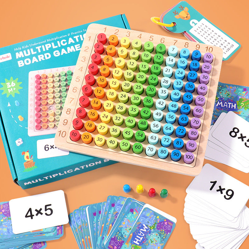 Children's early education puzzle multiplication mnemonic 1-100 hundred number board toy - V.I.P Digital Presence