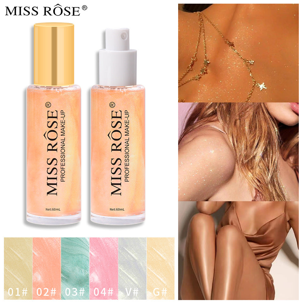 Quicksand Liquid Body Glitter Spray Waterproof Sweat Resistant Makeup Free Pearlescent Brighten And Highlight Spray - V.I.P Digital Presence
