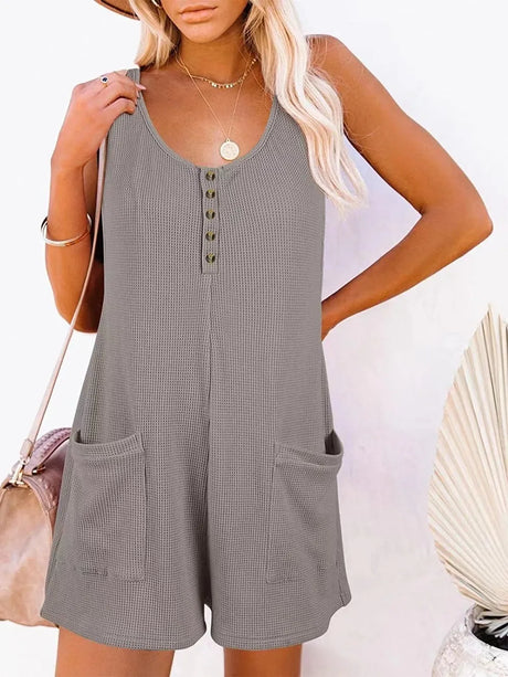 Pocketed Scoop Neck Sleeveless Romper - V.I.P Digital Presence