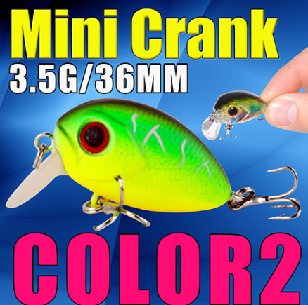 AFISHLURE 36 mm 3,5 g Crank Bait Señuelo de pesca artificial de plástico duro Carpa falsa Pesca Wobbler Leurre Peche Isca 
