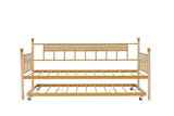 Daybed sofa bed metal framed with trundle twin size  golden 77'' L x 40.6'' W x 14.5''H