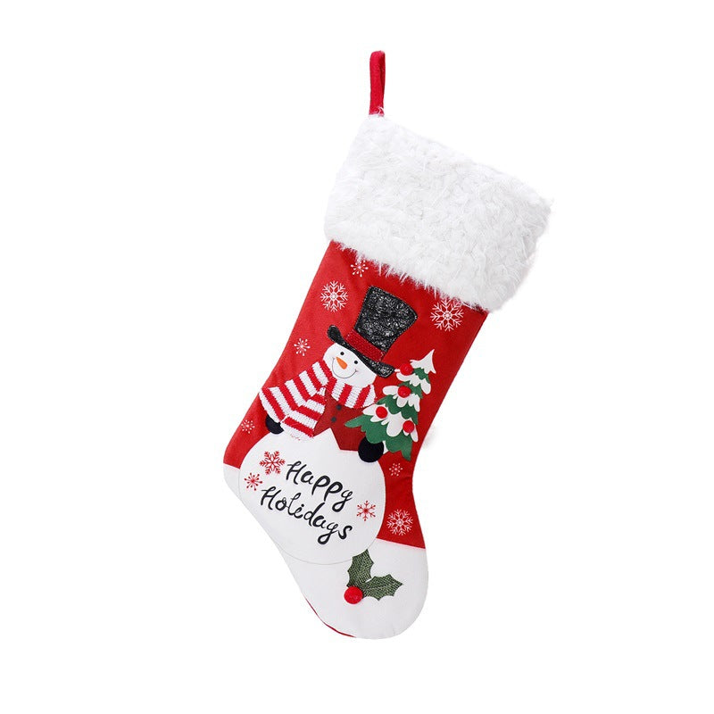 Christmas decorations Christmas pendants Christmas socks Santa Claus snowman velvet socks Christmas socks gift bags - V.I.P Digital Presence