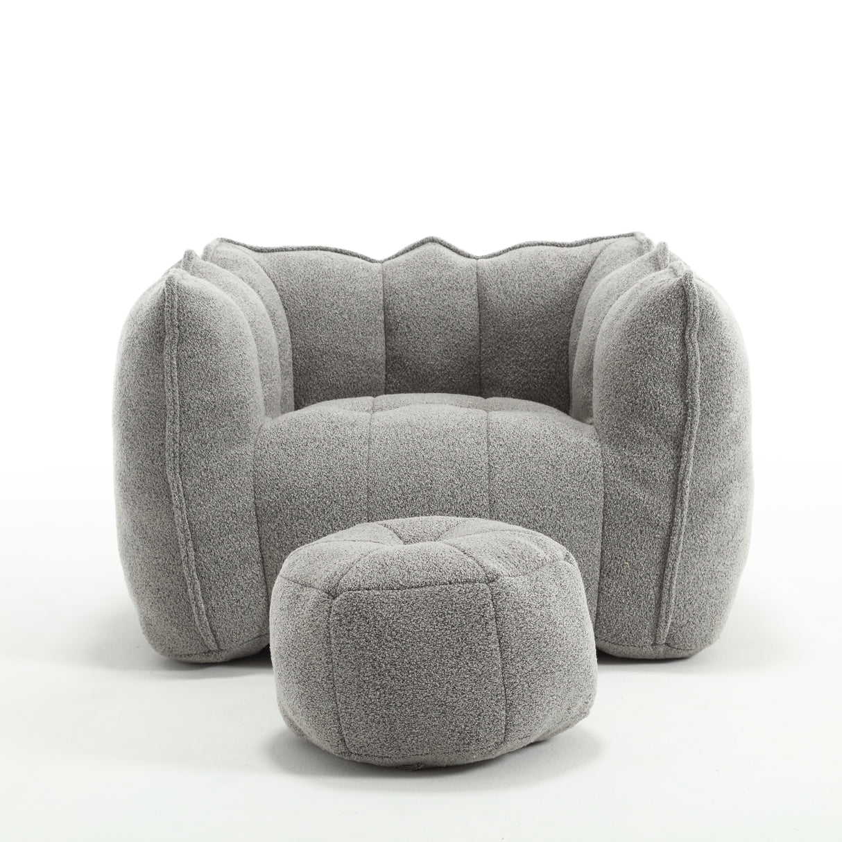 Soft Bean Bag Chair with High Resilient Foam(Chips)for living room and bedroom,Comfortable Square Lazy Sofa with Footstool - V.I.P Digital Presence