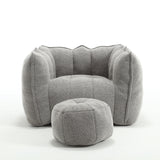 Soft Bean Bag Chair with High Resilient Foam(Chips)for living room and bedroom,Comfortable Square Lazy Sofa with Footstool - V.I.P Digital Presence