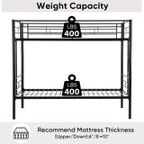 Double decker bed, size above twin bed, with 2 ladders and full-length guardrail, metal, storage space, black - V.I.P Digital Presence