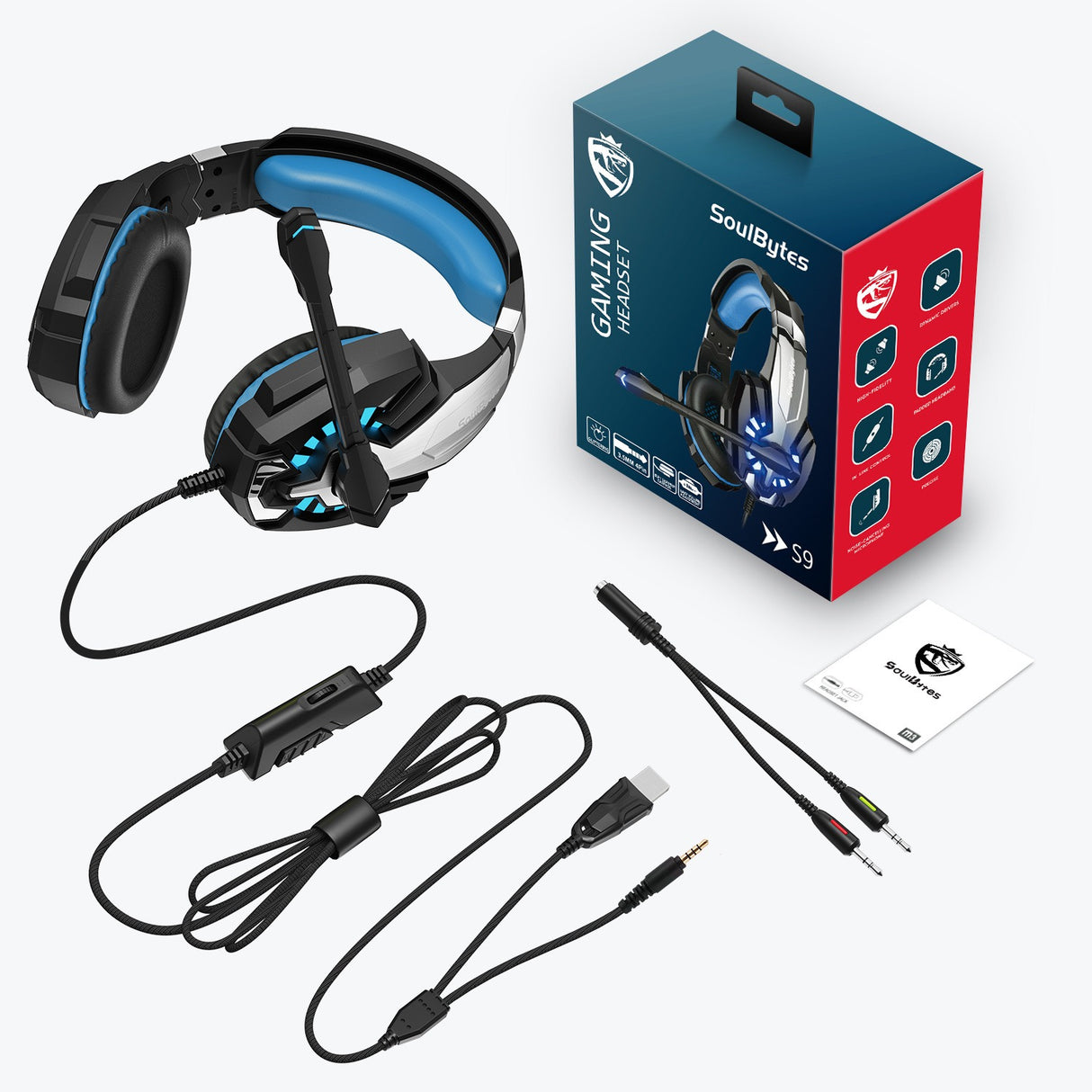 S9 Head mounted Esports Gaming Earphones Wired Luminous Computer Earphones PS4 Earphones - V.I.P Digital Presence