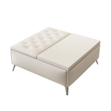 35 inch Wide Square storage benches Coffee Table with Lift Top Oversized Storage Ottoman in Upholstered for Living Room - V.I.P Digital Presence