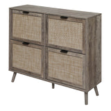 4 Door Shoe Rack, Freestanding Modern Shoe Storage Cabinet, for Entryway - V.I.P Digital Presence