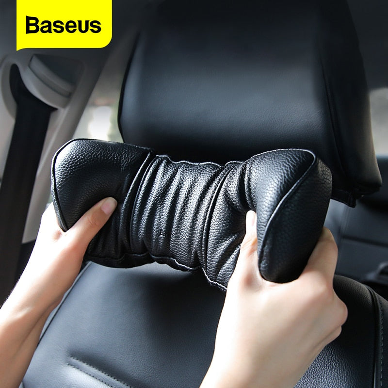 Baseus Car Neck Pillow Adjustable PU Leather Headrest 3D Memory Foam Head Rest Seat Cushion Cover Car Neck Rest Auto Accessories - V.I.P Digital Presence
