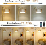 Gold Floor Lamps for Living Room with Remote & Dimmable LED Bulb, Modern Arc Floor Lamp with 3 Color Temperatures - V.I.P Digital Presence