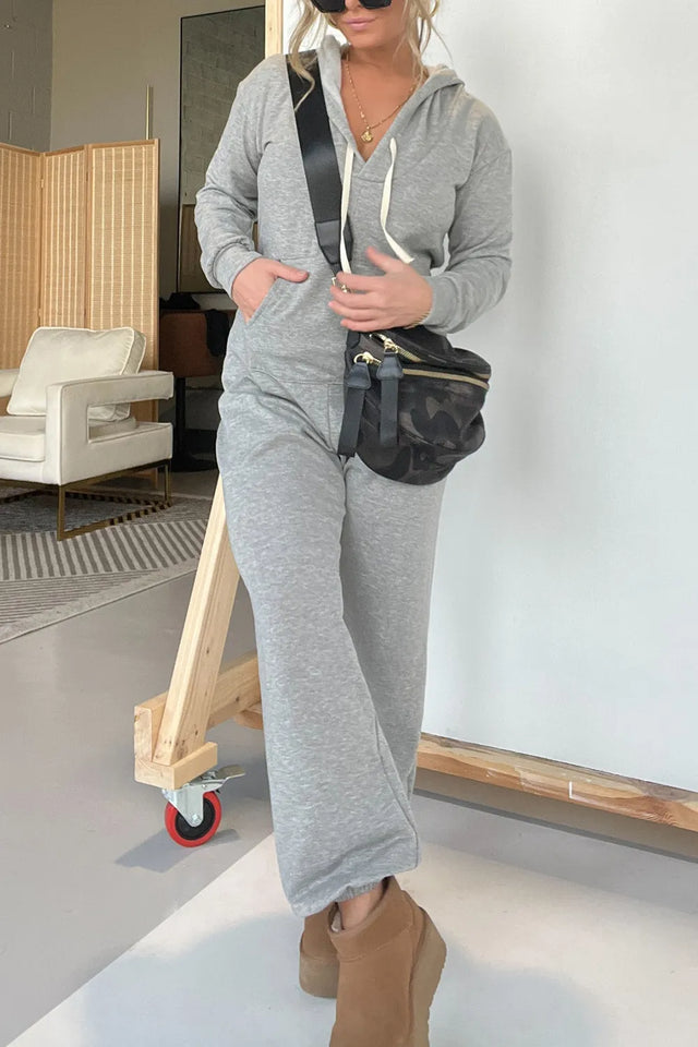 Full Size Drawstring Long Sleeve Jumpsuit - V.I.P Digital Presence