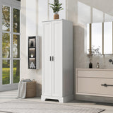 Storage Cabinet with Two Doors for Bathroom, Office, Adjustable Shelf, MDF Board, White - V.I.P Digital Presence