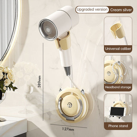 Lazy hair dryer bracket free hand free hands free bathroom wall hanging free drilling hair dryer rack - V.I.P Digital Presence