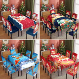 Christmas printed tablecloth, chair cover, waterproof, oil resistant, festive decoration, dining table cloth, chair cover, universal household use - V.I.P Digital Presence