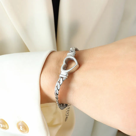 Titanium Steel Cutout Heart Bracelet - V.I.P Digital Presence