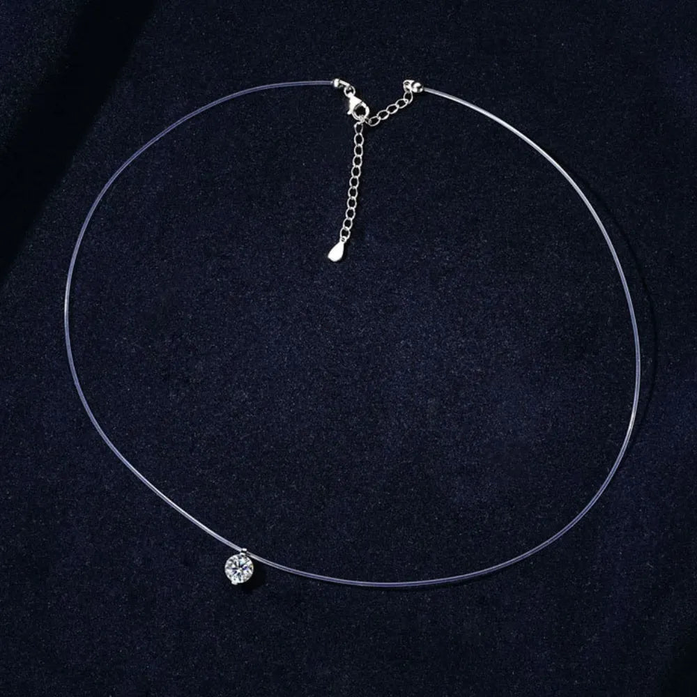1 Carat Moissanite 925 Sterling Silver Necklace - V.I.P Digital Presence