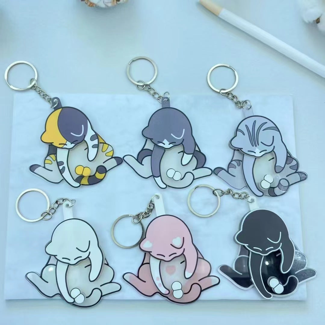 Creative Pulling and Playing Egg Cat Keychain Pendant Cute and Bizarre Spinable Bag Pendant - V.I.P Digital Presence