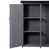 Outdoor 5.3ft Hx4.6ft L Wood Storage Shed Tool Organizer,Garden Shed, Storage Cabinet with Waterproof Asphalt Roof Gray - V.I.P Digital Presence