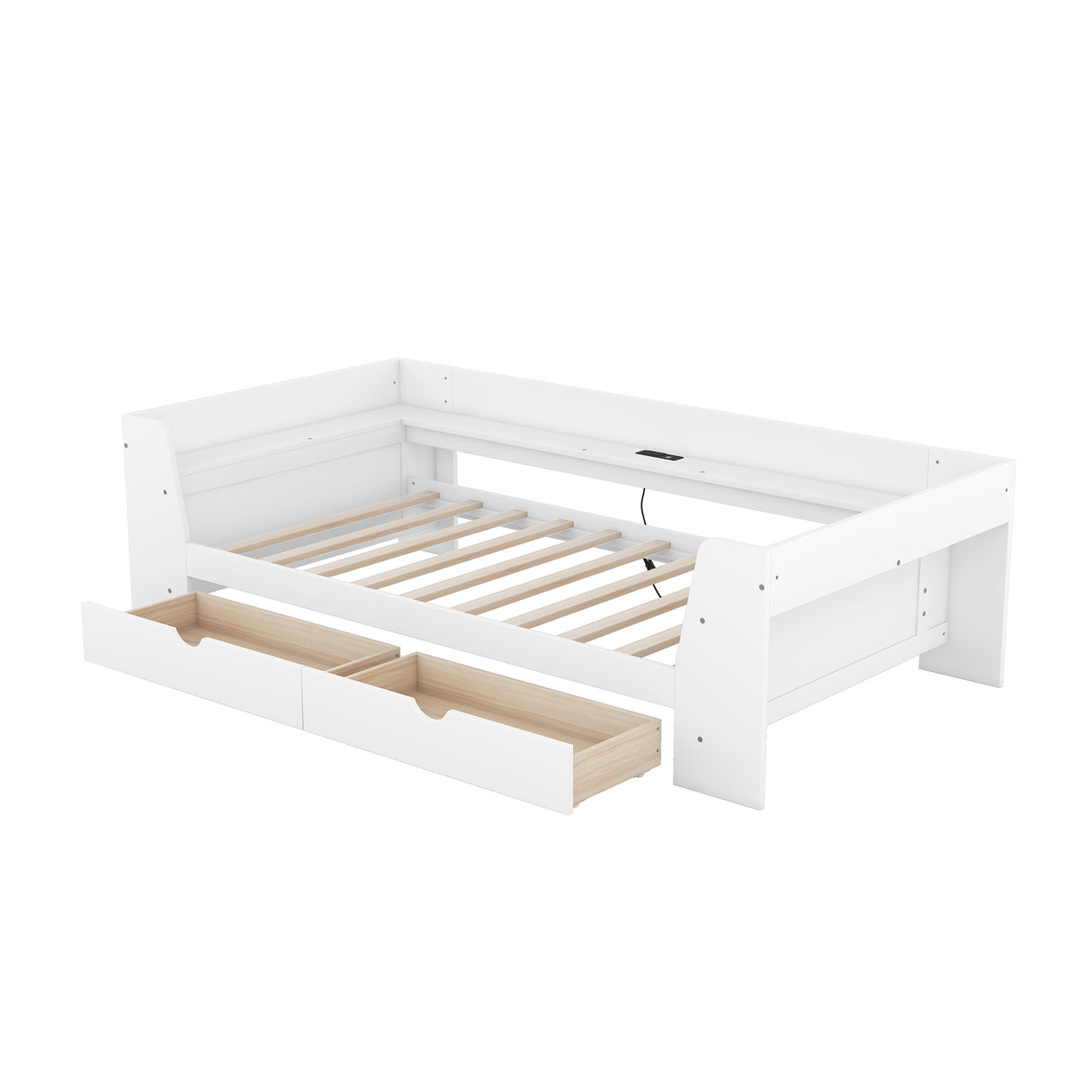 Upholstered Daybed with Trundle, Wood Slat Support,Upholstered Frame Sofa Bed Twin Blue - V.I.P Digital Presence