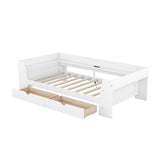 Upholstered Daybed with Trundle, Wood Slat Support,Upholstered Frame Sofa Bed Twin Blue - V.I.P Digital Presence